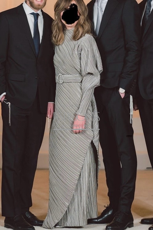 Stunning Custom- made Silver Gown