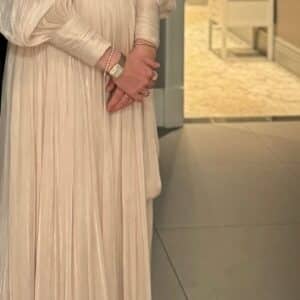 Soft pink flowing maxi dress gown for rent or sale
