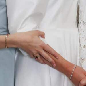 Sophisticated Custom made White Satin Gown for Sale