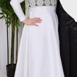 Custom light-blue/ white gowns for sisters of the bride