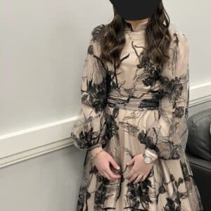 Elegant custom made black and colored updated sister of the bride gown.