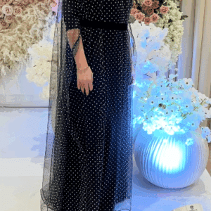 Stunning black and white tulle gown for sale