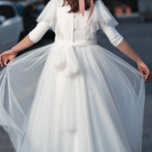 Amaya smocked white tule current season dress