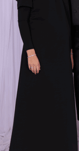 BLACK STAUD GOWN WITH COLORED BEADING