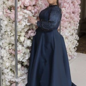 Beautiful blue gown from Saks, with custom design and petticoat.