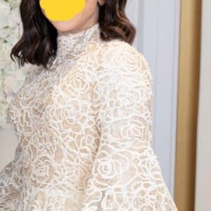 Elegant gown with beautiful embroidery for sale