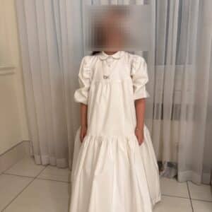 Beautiful taffeta tiered ivory gown