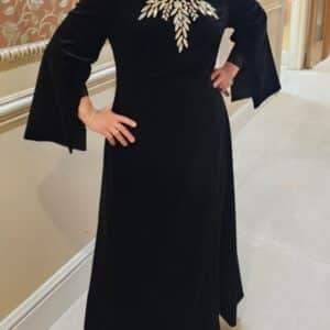 Stunning Custom Mother of the Bride Black Velvet Gown