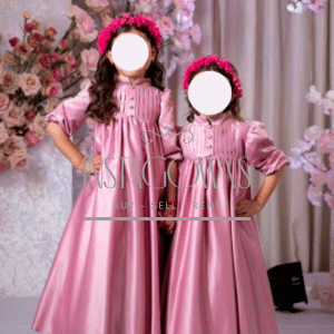 Adorable custom mauve 3 identical gowns for sale
