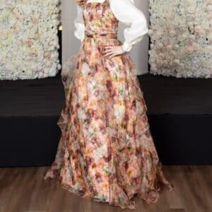 Stunning floral Alice and Olivia 2 piece gown for sale