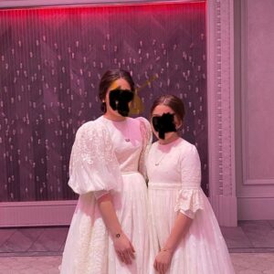 Elegant 2 childrens white gowns