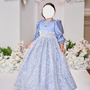 Beautiful custom made Blue/white gown set of 2 for sale