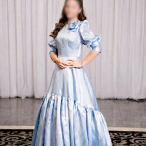 Raquel Stunning Periwinkle Light Blue Satin Evening Gown – One-of-a-Kind