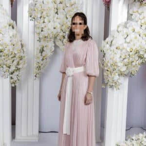 Beautiful pink Costarellos gown for sale, size 2-4