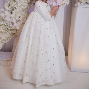 Gorgeous white gown with embroidery