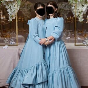 Custom made sophisticated light blue gowns for sale