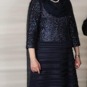 Elegant hand-beaded gown from Finds & Co.