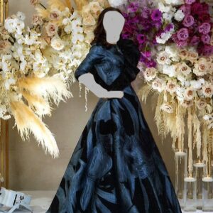 Dramatic custom sister of the bride blue/silver gown