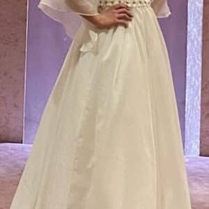 A beautiful organza ivory gown for sale.