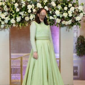 Beautiful couture sister of the bride soft green gown made by Giambattista Valli, Gown for sale.