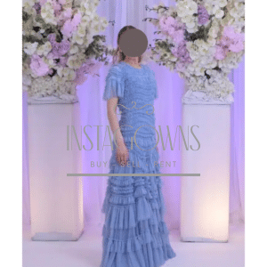 Needle & Thread Blue Ruffle Tulle Gown Dress