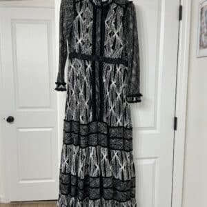 Miri’s gown black and white lace