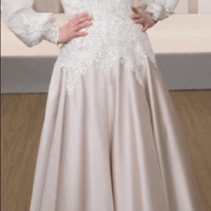 Custom Champagne Lace Blouse-Style Sister of the Bride Gown