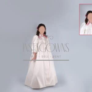 Beautiful set of off white mikado gowns for little girls, preteens, and teens for sale