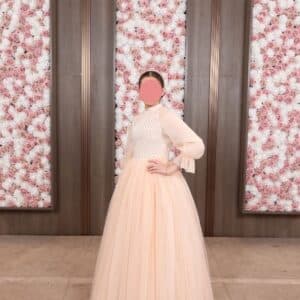 Stunning Sister of Bride Custom made champagne/peach gown for sale