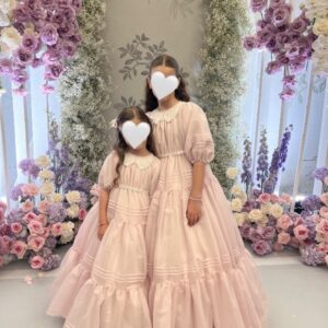 Girls pink shiffon gowns