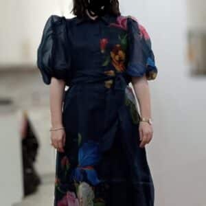 navy blue shirt dress gown
