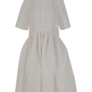 Jil sander white cotton midi dress