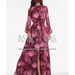 Elegant SACHIN & BABI Vera Floral Chiffon Gown for sale