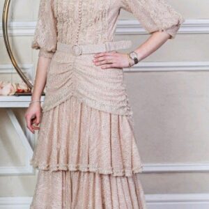 Stunning Costarellos Pink Shimmery Maxi Dress