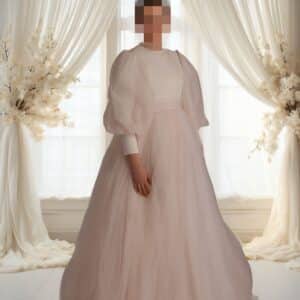 beautiful tulle young teens gown light ivory and peach/pink for sale