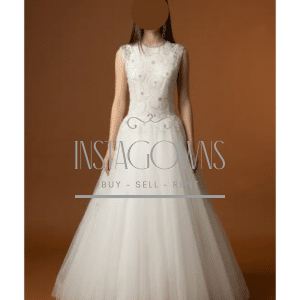 Elegant ivory tulle gown for sale.