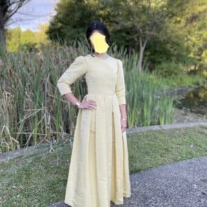 Elegant Silk Satin Soft Yellow Women’s Gown