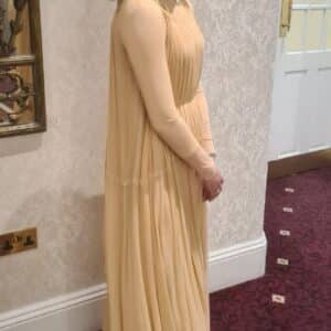 Peach/nude designer dress by Chloe. Can be worn as maternity wear without the belt. Suitable for various sizes. for sale.