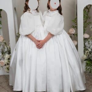 2 Beautiful white elegant Barchorin girls gowns for sale