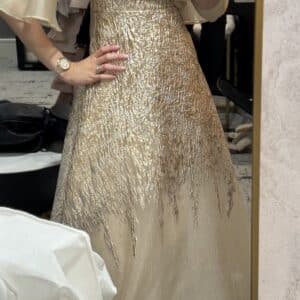 Beautiful Teri Jon Gold Gown for Sale