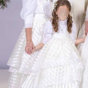 Elegant custom off white detailed gowns sewn by Venice for sale