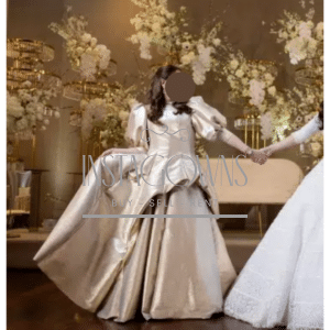 Elegant sis of the bride gold gown.