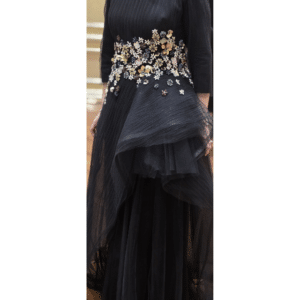 gorgeous black gown with exquisite beading