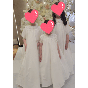 White Taffeta Girls Gowns for sale