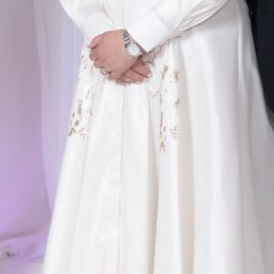 Cream Gown with Rose Gold applique