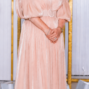Magnificent pink Costarellos dress for sale.
