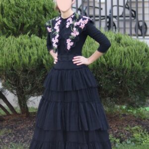 custom black tulle gown for sale/rent.
