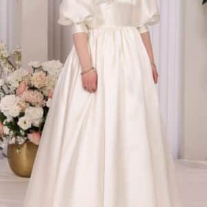 3 Gorgeous Coordinating Ivory Satin Gowns for Sale